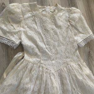Cream and white lace dress